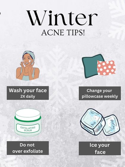 Here are our winter acne tips. Simple habits like washing your face twice daily and changing your pillowcase weekly can make a big difference.