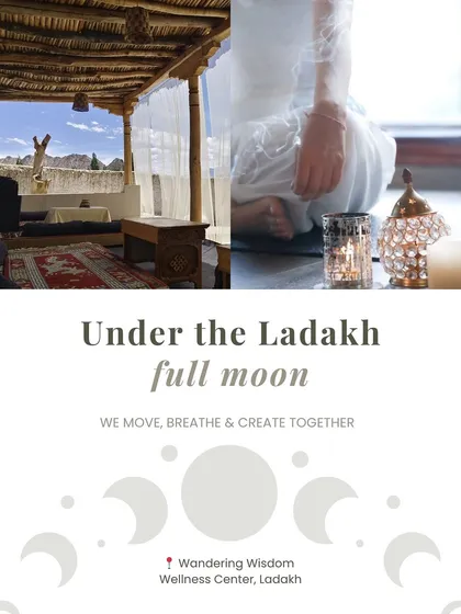 Imagine practicing under the vast Ladakh sky, guided by the light of the full moon. My retreats and special sessions are held in sacred, powerful places to deepen our connection to nature and ourselves.