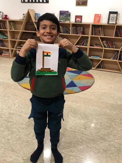 So proud of this little artist and his Republic Day craft! We learned about the Indian flag and then made our own versions. It’s wonderful to see them feel proud of their country and their creation.