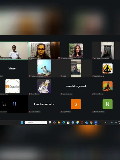 A diverse group of participants in our online meditation session. My classes are open to people of all ages and experience levels, creating an inclusive space for everyone to explore wellness.