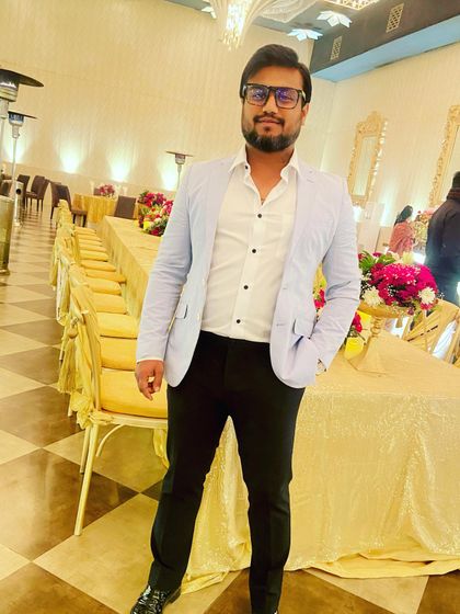 At the venue for a grand sangeet night in Delhi. I help plan the entire flow of the event to ensure a seamless and spectacular show.