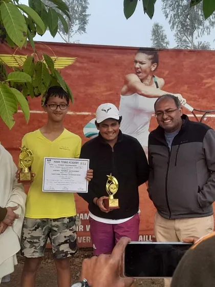 Players receiving their awards at the CS7 tournament in Rohtak.