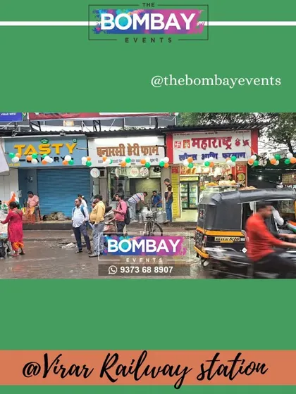 I also provide decorations for multiple shops in a commercial area, like this setup near Virar Railway Station for Independence Day. It helps create a unified, festive look for the entire street.