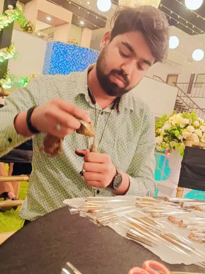 Preparing fresh henna cones for a bridal booking. I make my paste from scratch for every client to ensure maximum freshness and color.
