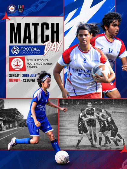 Fierce, fearless, focused. A collage-style matchday poster for our girls' team.