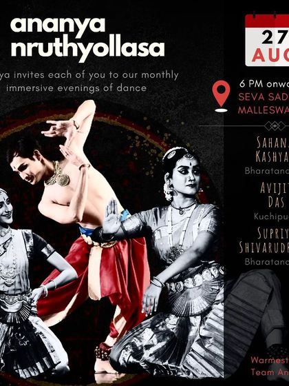 The announcement for my performance at Ananya Nruthyollasa, a monthly evening of immersive dance in Bangalore.