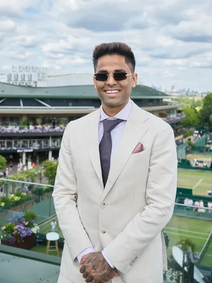 For cricketer Suryakumar Yadav's appearance at Wimbledon, the goal was timeless elegance. I styled him in a classic light-toned suit, perfect for a prestigious international sporting event. It’s a clean, sophisticated look that’s all about effortless class.