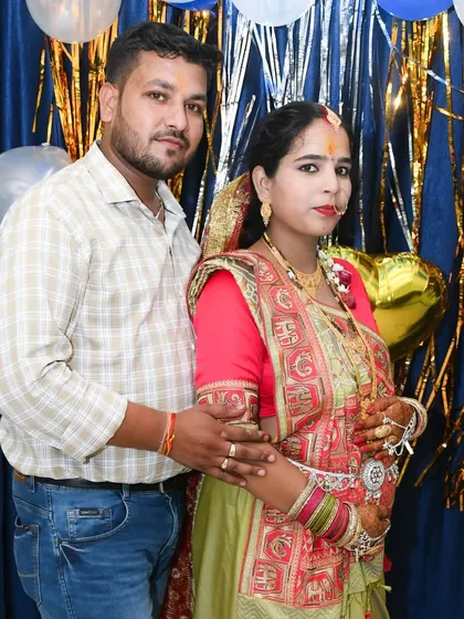 A portrait of the happy couple at their indoor maternity celebration. We capture both individual and couple shots during your event.