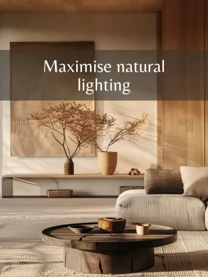 To make a space feel larger, maximize natural lighting. Use sheer curtains and keep windows unobstructed to let the sunlight pour in and brighten up the room.