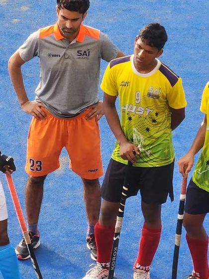 It's game day. A pre-match huddle where I give final instructions. At this moment, we are focused, united, and ready to give our all.