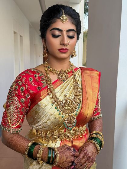 Sneha Kiran - Bridal & Event Makeup Artistry Traditional South Indian Muhurtham Brides photo 7