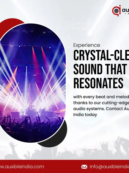 Experience crystal-clear sound that resonates. This image captures the energy of a live concert, powered by our cutting-edge audio systems that ensure every beat and melody is felt by the entire audience.