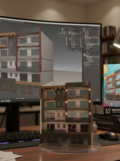 This is a collectible figurine concept for my Vasant Kunj Residence project. I explore unique ways to represent my architecture, turning buildings into tangible design objects that celebrate their form.