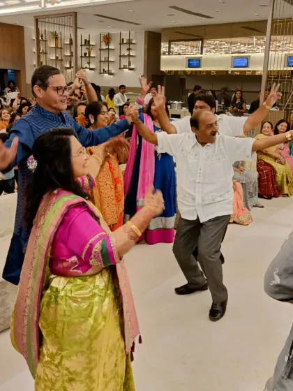 The dance floor is where the energy of an engagement party truly comes alive. It's pure joy to see guests of all ages letting loose and celebrating together.