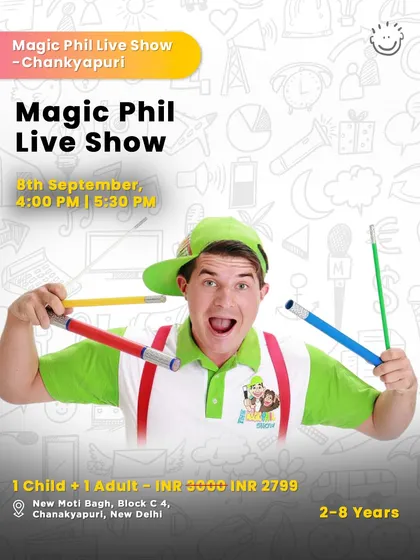 Magic Phil's live show in Chanakyapuri, bringing his unique brand of comedy and magic to another part of the city.