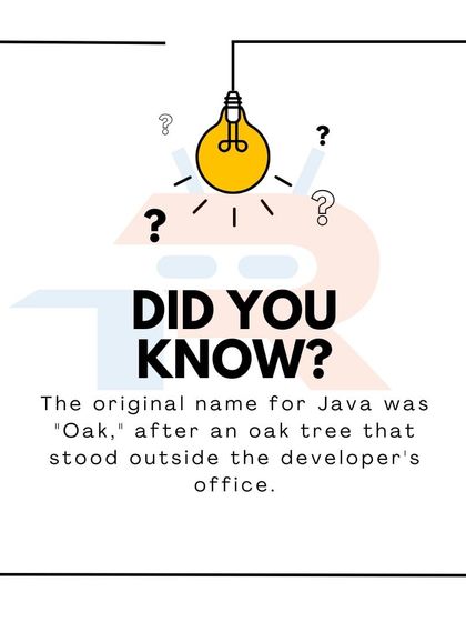 A fun fact: the original name for the Java programming language was "Oak," named after a tree outside the developer's office.