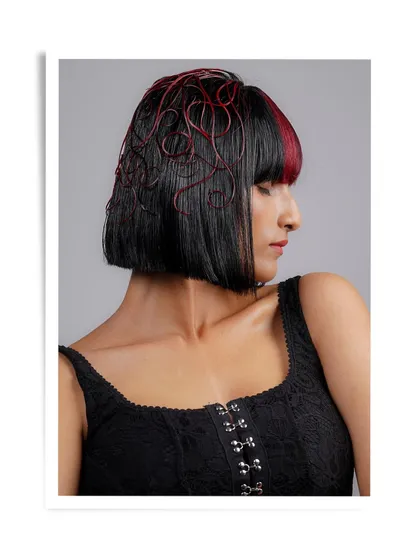A final look at Antara's creative bob, a testament to the artistic skills honed at our academy.