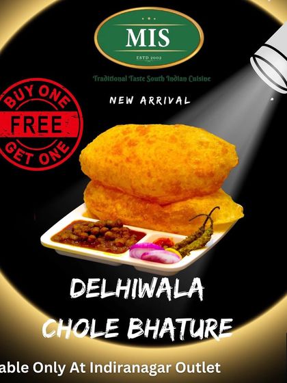 A new arrival for our Indiranagar outlet: Delhiwala Chole Bhature, with a special buy-one-get-one introductory offer.