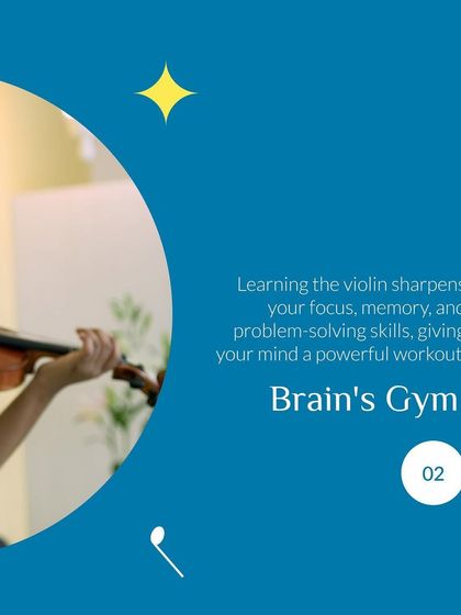 Learning the violin is like a workout for the brain. It sharpens focus, improves memory, and develops problem-solving skills, giving your mind a powerful boost.