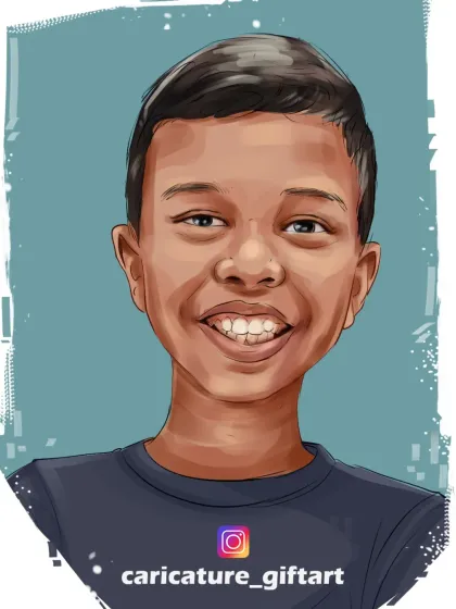 A simple and sweet birthday caricature for a young boy. I focus on capturing the genuine smile and likeness, creating a wonderful keepsake for a special day.