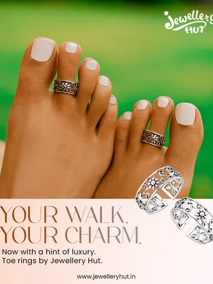 I believe style should be from head to toe. Our vintage-style wide floral toe rings, handcrafted in 925 sterling silver, add a touch of charm and grace to every step you take.