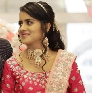 Another beautiful client wearing a similar pastel pink choker, showing its versatility and popularity for modern wedding events.