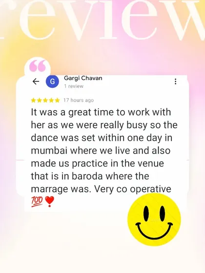 This review highlights how I can work with busy schedules and even help with practice at the venue for destination weddings. I am always flexible and cooperative to make it work for you.