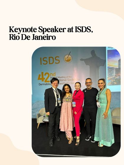 As a Keynote Speaker at the ISDS conference in Rio De Janeiro. My journey has been about bringing confidence and smiles to as many lives as I can, and platforms like this allow me to share that passion globally.