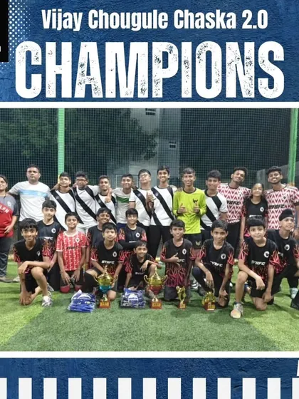 The full Under-15 squad with their well-deserved trophies after a dominant performance in the tournament.