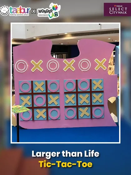 Larger-than-life Tic-Tac-Toe was a huge hit with kids and adults at Puzzle World.