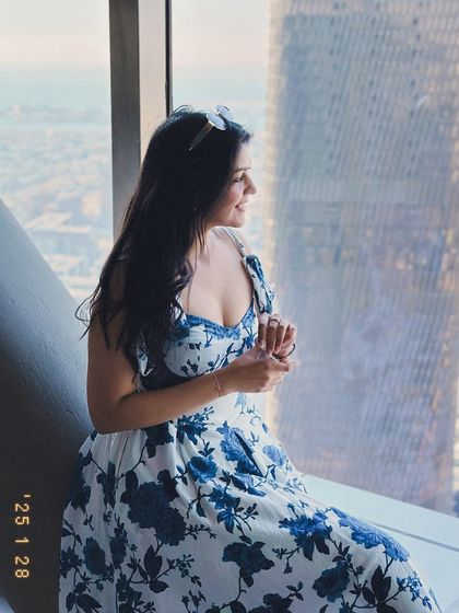 Looking out at the view. This dress is from my personal collection and is a great example of a versatile vacation piece.