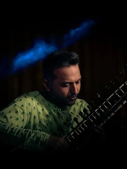 A moment of significant bliss, captured during one of my concerts with the Anirudh Varma Collective in Dubai. The lighting and atmosphere on stage were magical.