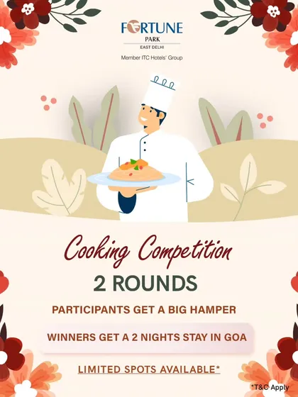 An illustrated poster detailing the exciting cooking competition we held for Mother's Day.