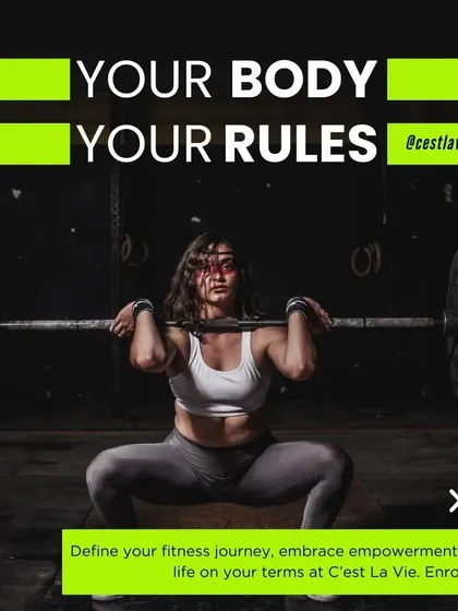 Your body, your rules. A member performs a front squat, embodying the empowerment that comes from taking control of your fitness journey on your own terms.