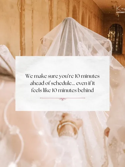 We make sure you're 10 minutes ahead of schedule, even if it feels like 10 minutes behind. Our job is to manage time perfectly so you don't have to.