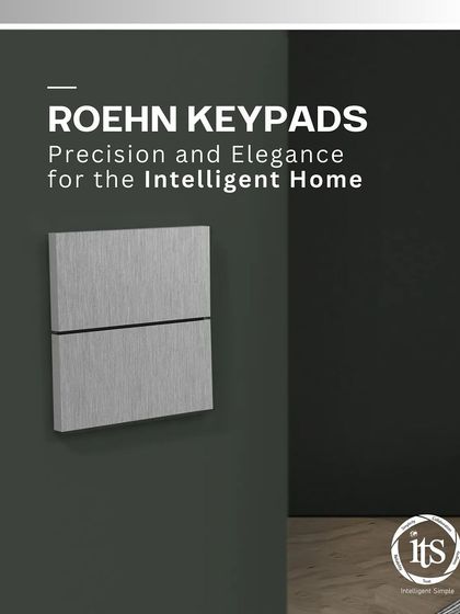 The Roehn keypad in a two-button configuration, demonstrating its minimalist appeal and suitability for spaces where simple, elegant control is desired.
