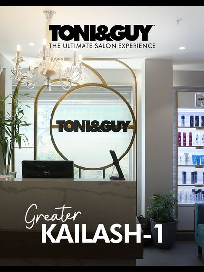The reception area at my Greater Kailash 1 salon sets the tone for a luxurious visit. The chic decor and display of our premium Label.M products welcome you into a world of style.