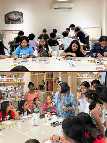 A look inside two different kids' parties. Whether it's a mosaic session for older kids or a guided painting class for the younger ones, our studio is equipped for groups of all ages.