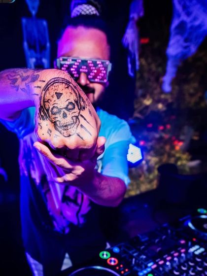 A cool shot of my skull tattoo, perfect for Halloween.