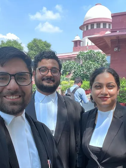 A quick selfie with my colleagues outside the Supreme Court of India. Working on complex cases often means collaborating with other sharp legal minds to ensure every angle is covered for our clients.