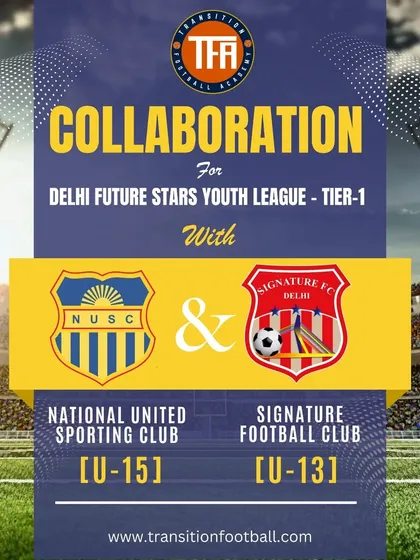 Announcing my collaboration with National United Sporting Club (U-15) and Signature Football Club (U-13) for the Delhi Future Stars Youth League. Together, we are fostering the next generation of football heroes.