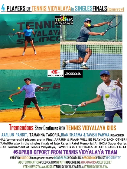 A tremendous show from our kids, with 4 players reaching the singles finals of the Rajesh Patel Memorial and ATF Grade-1 tournaments.