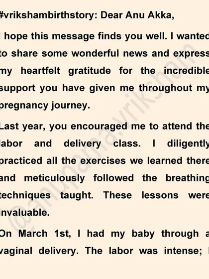 Asha Nair's journey is a reminder that with diligent practice of exercises and breathing techniques, a positive birth experience is within reach, even with an induced labor.