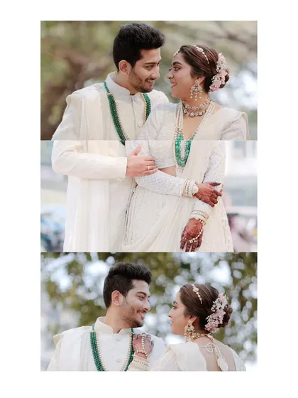 These portraits showcase the couple's chemistry and their beautifully coordinated white outfits. I love capturing these serene, romantic moments.