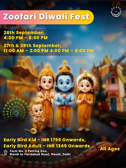 Another version of the Zoofari Diwali Fest poster, this one highlighting the early bird ticket prices. I always try to find deals that help you save money.