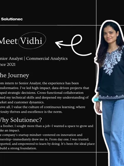 We invest in talent and empower growth from day one. This spotlight features Senior Analyst Vidhi, whose journey from intern to a leader in commercial analytics exemplifies our commitment to fostering a culture of continuous learning, ownership, and impact.