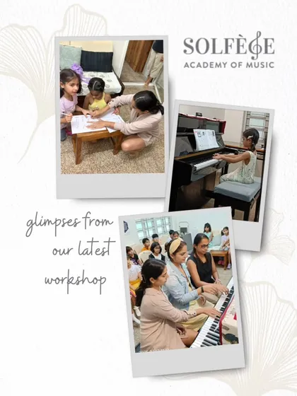 From the first practice notes to the final bow on stage, we are there to guide our students. This collage shows moments from our recital prep workshops, where we focus on building confidence, refining pieces, and helping each child express their unique personality through music.