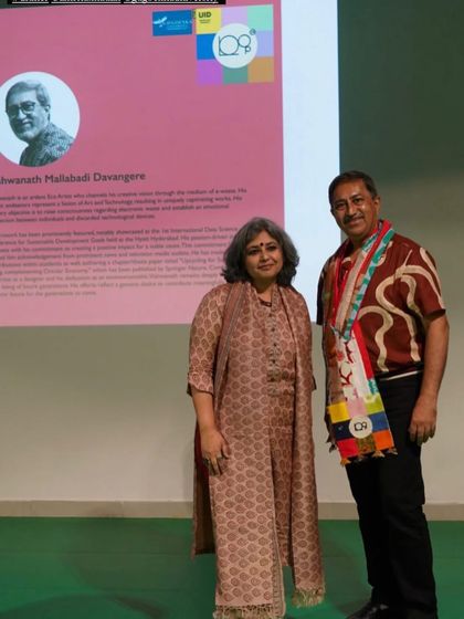 With the Dean of UID during the 'LOOP.ed' conclave on responsible consumption and production in design.