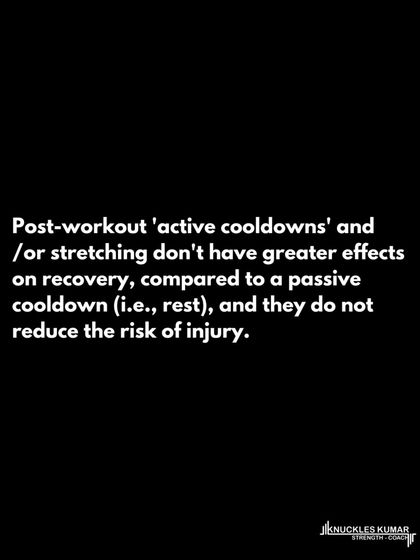 Your warm-up should prepare you for the work ahead, not exhaust you. For most people, a few minutes of light cardio followed by gradually building up the weight on your main lifts is all you need. Post-workout cooldowns and stretching are largely ineffective for recovery or injury prevention.