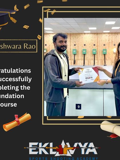 Another proud graduate, Rameshwara Rao, receives his certificate from one of our head coaches. We are committed to recognizing the hard work and progress of every student in our academy.